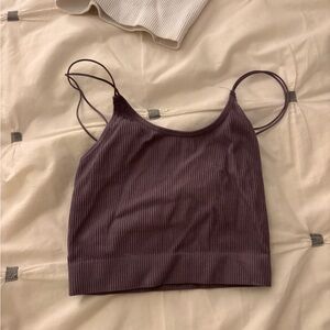Purple aritzia Sunday best seamless ribbed cami tank